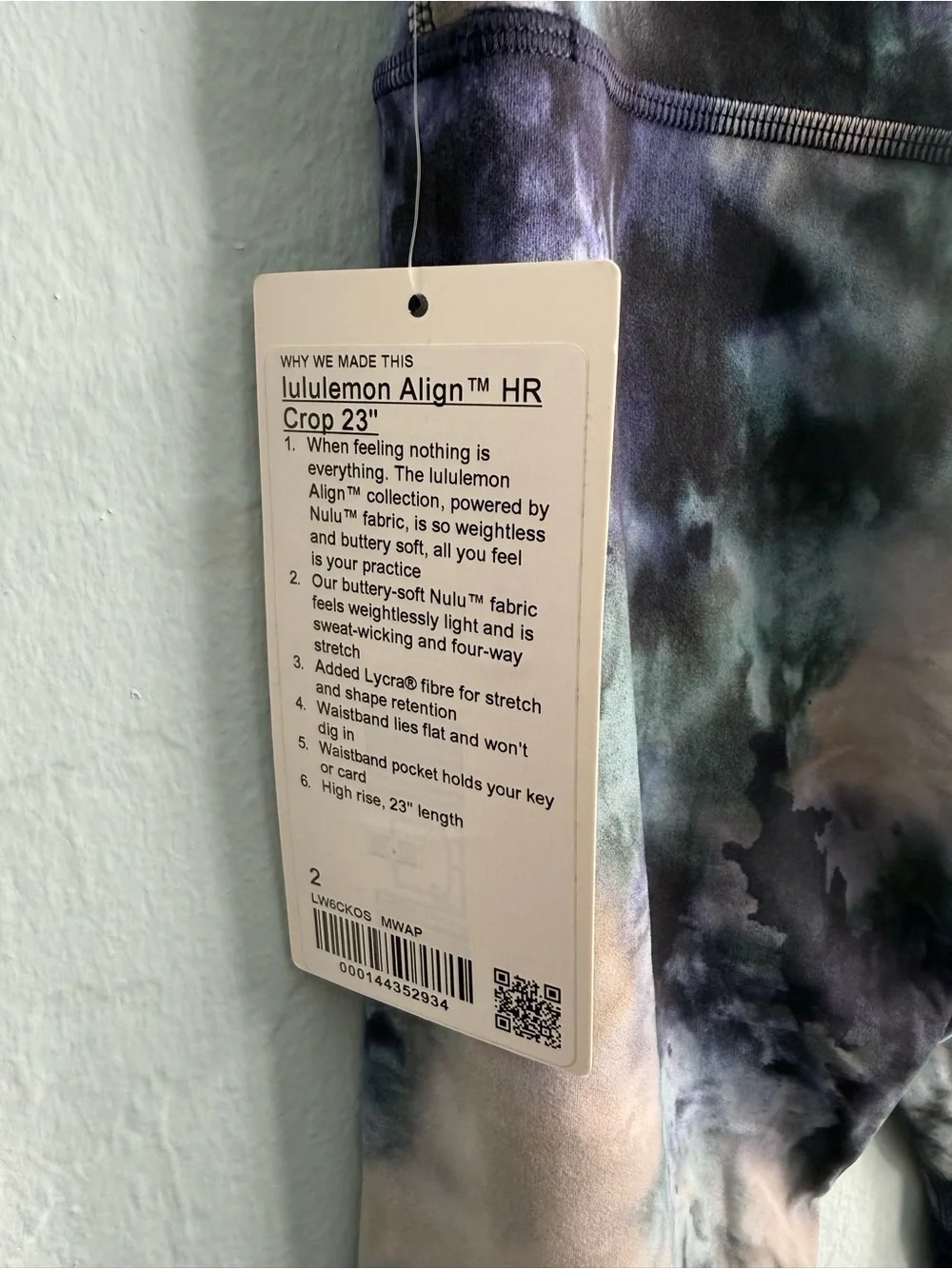 Lululemon Align High-Rise Crop 23”/Color Meteor Wash Print Multi